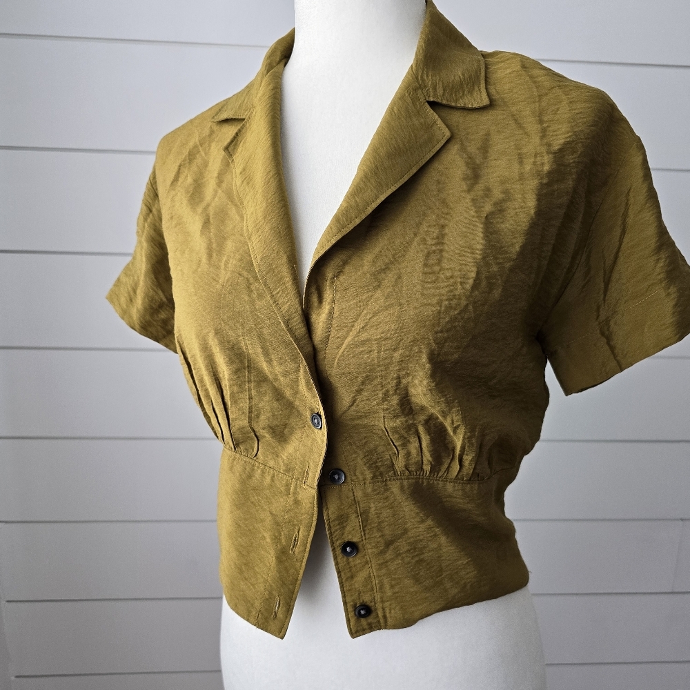 Madewell Olive Green Button Top Size xs